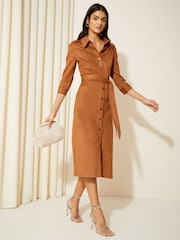 Friends Like These Camel Suedette Maxi Dress - Image 3 of 4