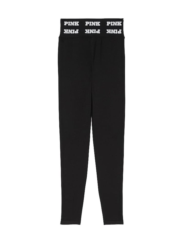 Victoria's Secret PINK Pure Black Logo Seamless Leggings - Image 2 of 2
