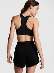 Victoria's Secret PINK Pure Black Fleece Ribbed Cotton Shorts - Image 2 of 3