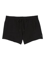 Victoria's Secret PINK Pure Black Fleece Ribbed Cotton Shorts - Image 3 of 3