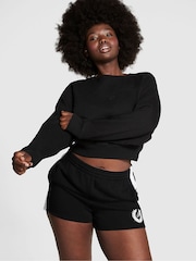 Victoria's Secret PINK Pure Black Fleece Crewneck Sweatshirt - Image 1 of 3