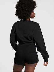Victoria's Secret PINK Pure Black Fleece Crewneck Sweatshirt - Image 2 of 3