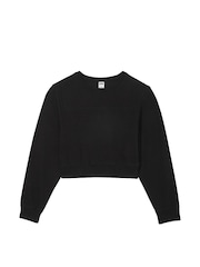 Victoria's Secret PINK Pure Black Fleece Crewneck Sweatshirt - Image 3 of 3