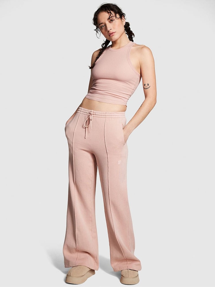 Victoria's Secret PINK Wanna Be Pink Wide Leg Fleece Jogger - Image 1 of 3 Victoria's Secret PINK Wanna Be Pink Wide Leg Fleece Jogger - Image 1 of 3
