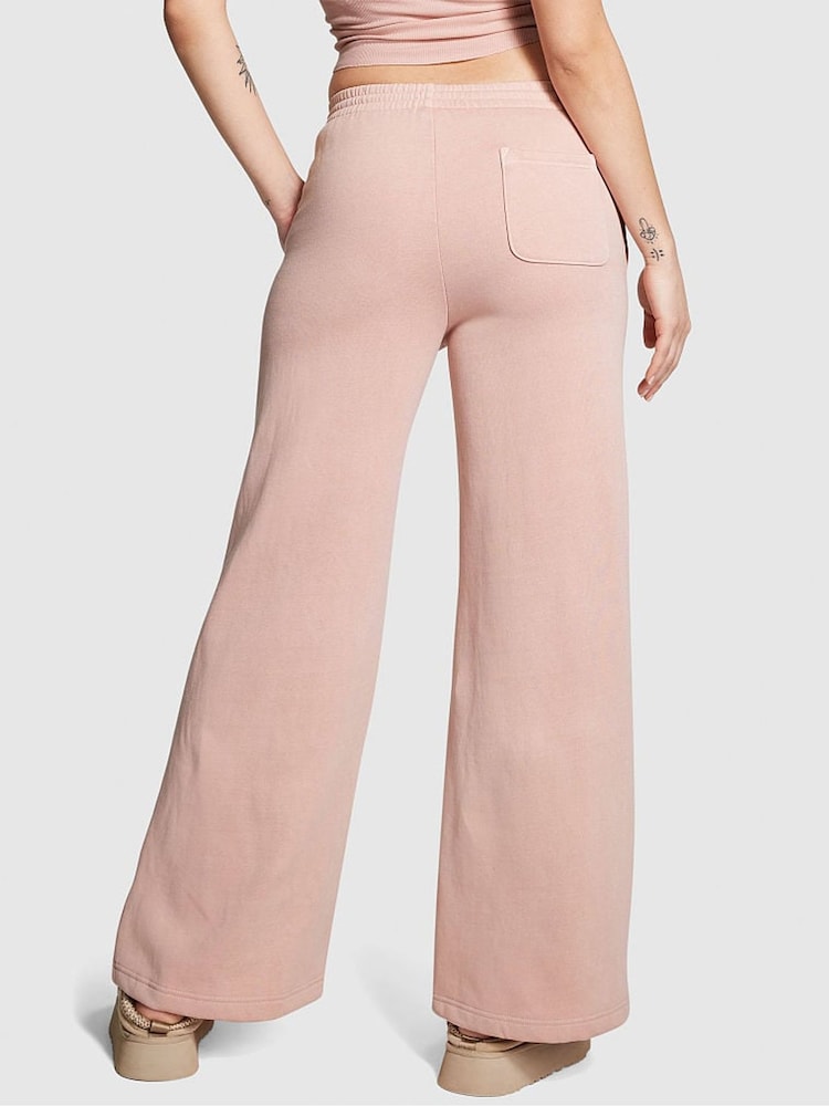 Victoria's Secret PINK Wanna Be Pink Wide Leg Fleece Jogger - Image 2 of 3 Victoria's Secret PINK Wanna Be Pink Wide Leg Fleece Jogger - Image 2 of 3