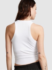 Victoria's Secret PINK Optic White High Neck Shrunken Rib Tank Top - Image 2 of 3