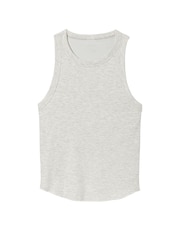 Victoria's Secret PINK Heather Stone Grey High Neck Shrunken Rib Tank Top - Image 3 of 3