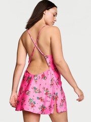 Victoria's Secret Lovely Bouquet Pink Satin Open Back Slip - Image 2 of 3