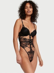 Victoria's Secret Black Bombshell Eyelet Lace Bodysuit - Image 1 of 3