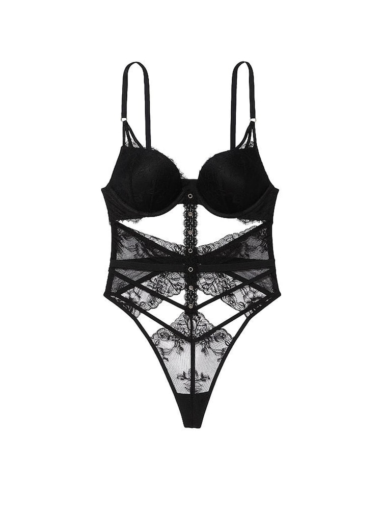 Victoria's Secret Black Bombshell Eyelet Lace Bodysuit - Image 3 of 3