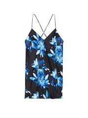 Victoria's Secret Dramatic Floral Black Satin Open Back Slip - Image 3 of 3