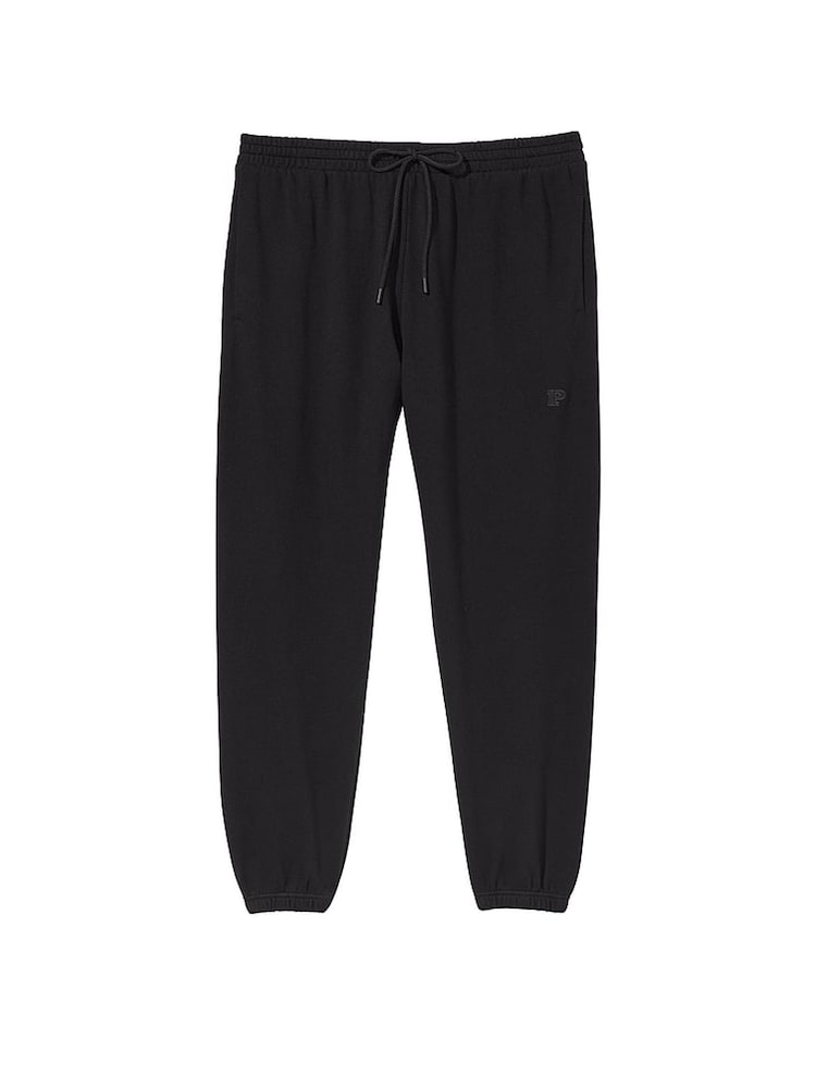 Victoria's Secret PINK Pure Black Fleece Cuffed Jogger - Image 1 of 1