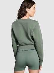 Victoria's Secret PINK Fresh Forest Green Fleece Crewneck Sweatshirt - Image 2 of 3
