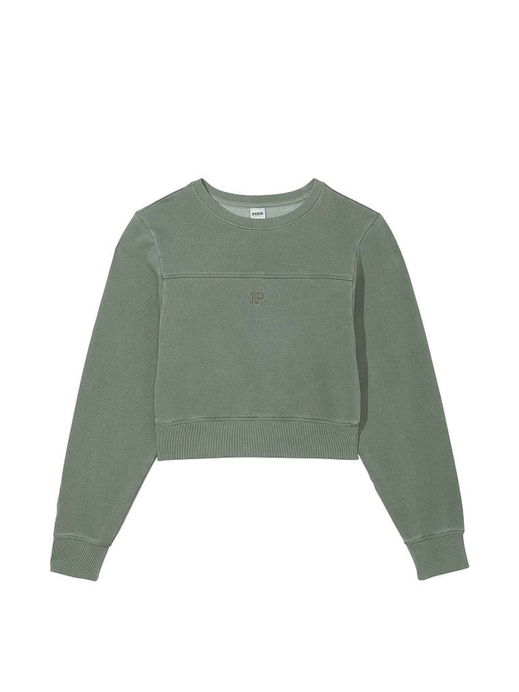 Victoria's Secret PINK Fresh Forest Green Fleece Crewneck Sweatshirt - Image 3 of 3