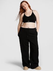 Victoria's Secret PINK Pure Black Wide Leg Fleece Jogger - Image 1 of 3