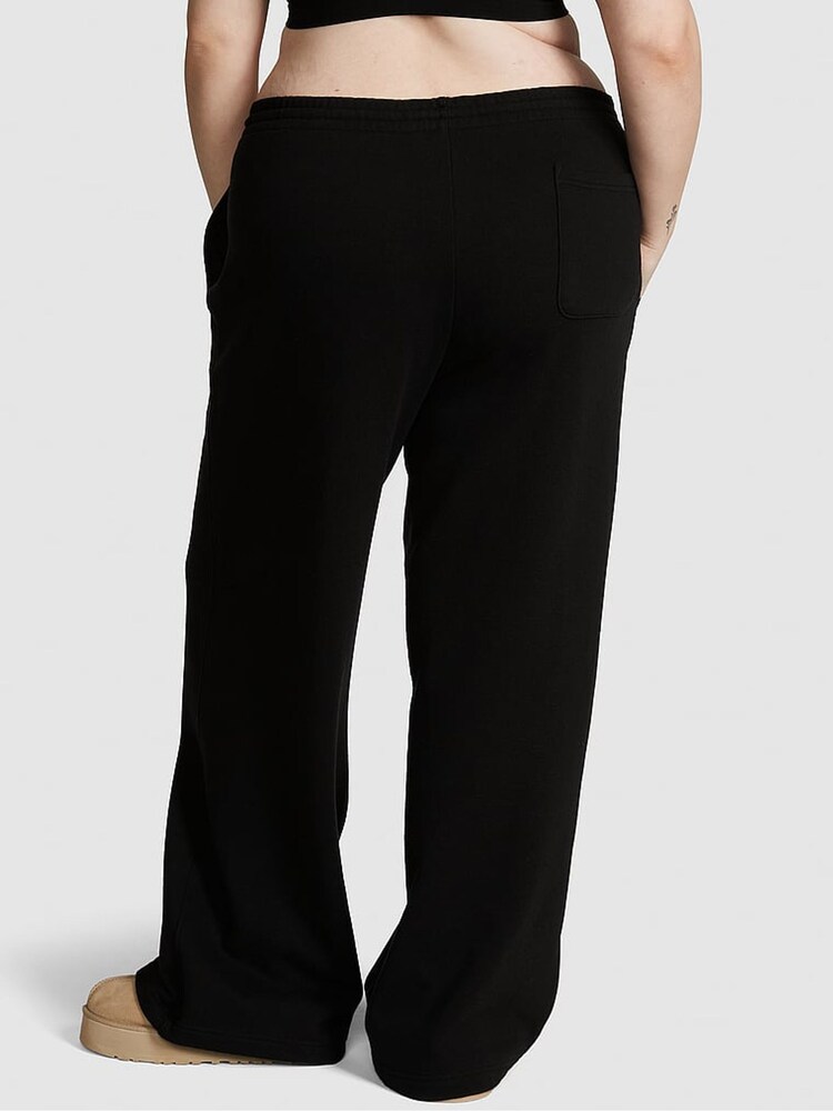 Victoria's Secret PINK Pure Black Wide Leg Fleece Jogger - Image 2 of 3