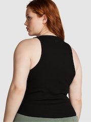 Victoria's Secret PINK Pure Black High Neck Shrunken Rib Tank Top - Image 2 of 3