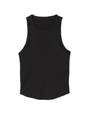 Victoria's Secret PINK Pure Black High Neck Shrunken Rib Tank Top - Image 3 of 3
