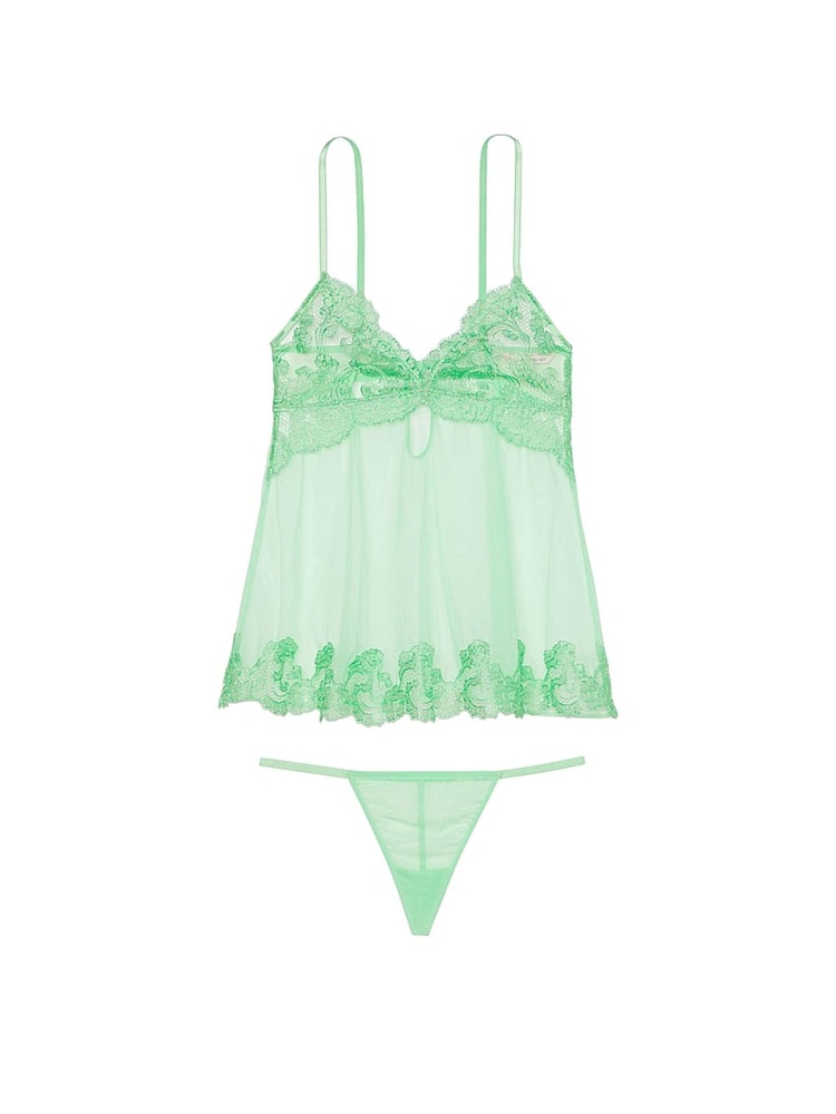 Victoria's Secret Clueless Green Boho Floral Babydoll - Image 3 of 3 Victoria's Secret Clueless Green Boho Floral Babydoll - Image 3 of 3