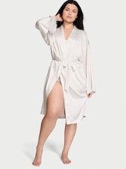 Victoria's Secret Coconut White Bridal Satin Midi Robe - Image 1 of 3