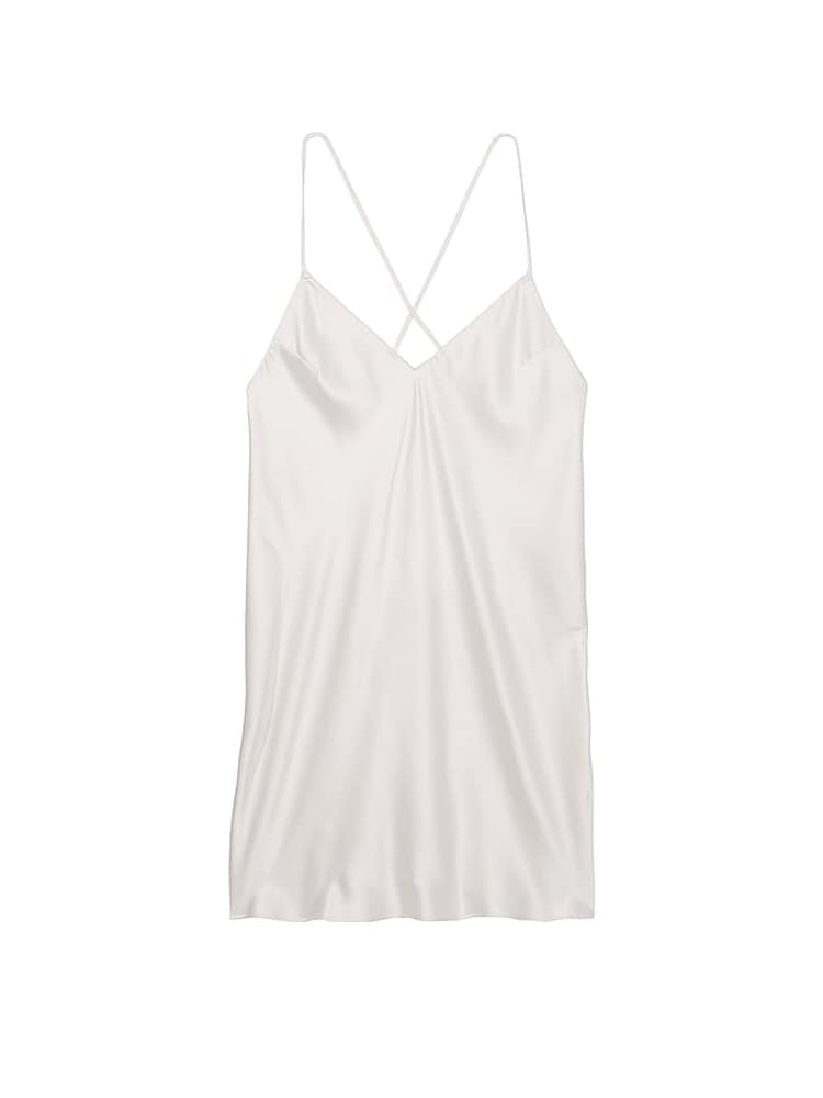 Victoria's Secret Coconut White Mini Satin Open Back Slip - Image 3 of 3