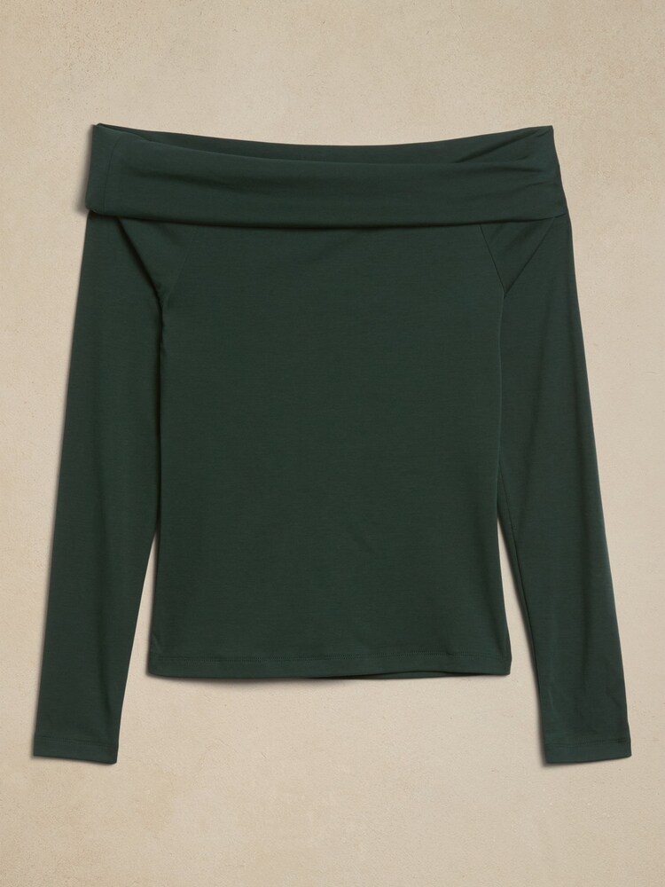 Banana Republic Green Serena Off-Shoulder Top - Image 4 of 4 Banana Republic Green Serena Off-Shoulder Top - Image 4 of 4