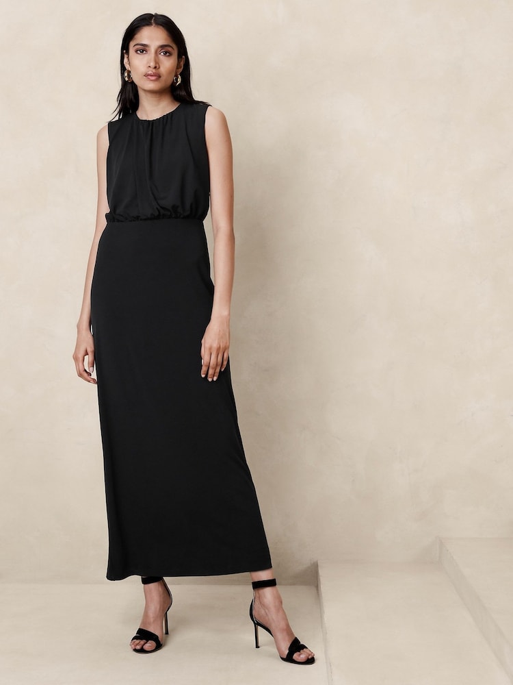 Banana Republic Black Aura Jersey Maxi Dress - Image 1 of 2 Banana Republic Black Aura Jersey Maxi Dress - Image 1 of 2