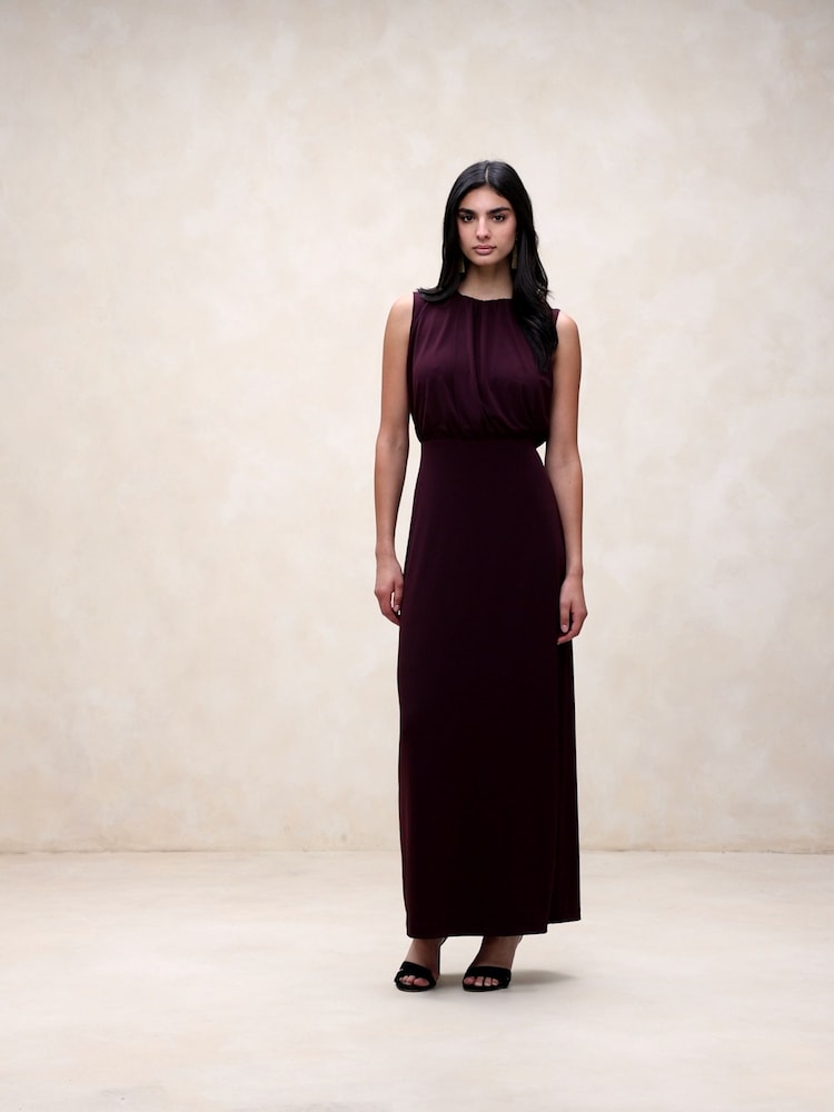 Banana Republic Burgundy Purple Aura Jersey Maxi Dress - Image 1 of 5 Banana Republic Burgundy Purple Aura Jersey Maxi Dress - Image 1 of 5