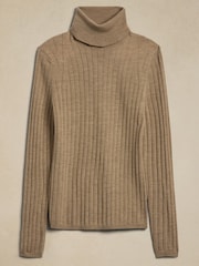 Banana Republic Beige Nezha Merino Turtleneck Jumper - Image 2 of 2