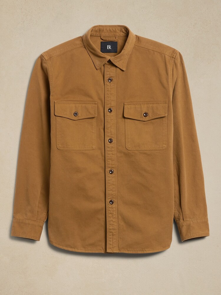 Banana Republic Beige Malo Twill Shirt Jacket - Image 4 of 4