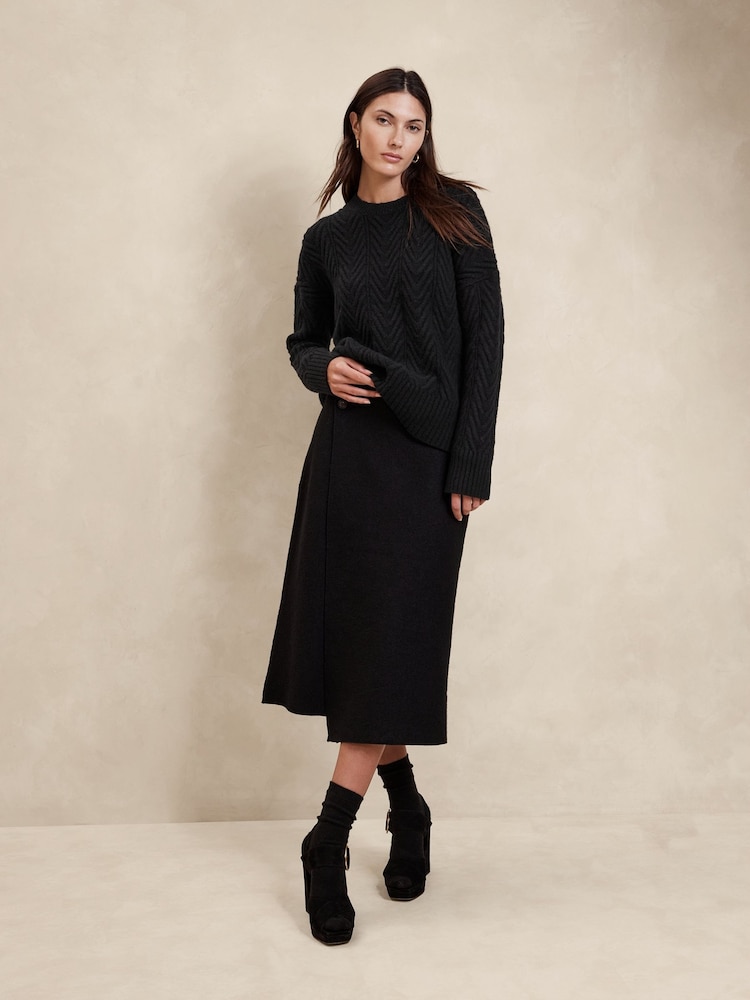 Banana Republic Black Nadia Cable Jumper - Image 1 of 1