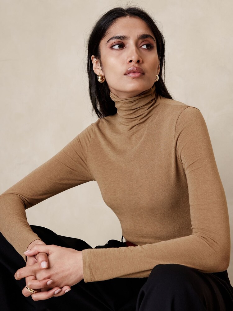 Banana Republic Brown Sabel Wool-Blend Turtleneck Jumper - Image 1 of 4