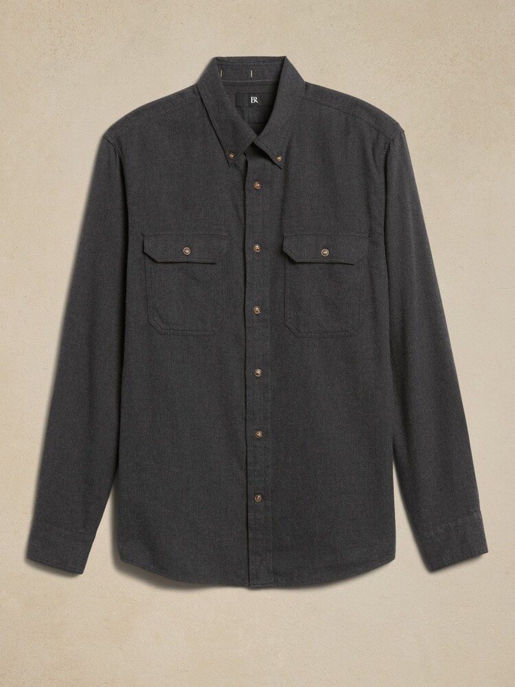 Banana Republic Grey Expedition Flannel Shirt - Image 4 of 4