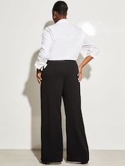 Lipsy Black Curve High Waist Wide Leg Tailored Trousers - Image 3 of 4