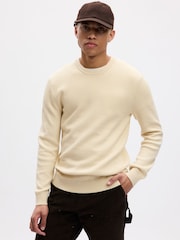 Gap Cream Textured Crew Neck Long Sleeve Jumper - Image 1 of 1