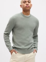 Gap Green Textured Crew Neck Long Sleeve Jumper - Image 1 of 1