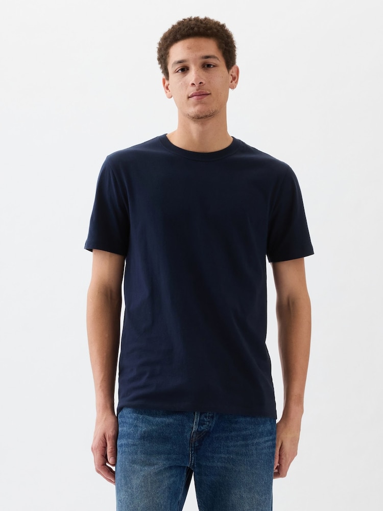 Gap Navy Blue Short Sleeve Everyday 100% Cotton Crew Neck T-Shirt - Image 1 of 5