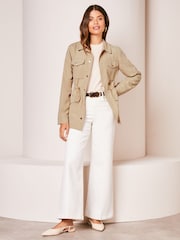 Lipsy Camel Utility Belted Jacket - Image 3 of 4