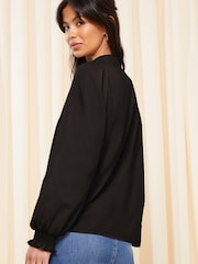 Friends Like These Black Cotton Voile Open Neck Shirt - Image 1 of 1