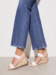 Lipsy White Regular Fit Elastic Low Wedge Espadrille Sandal - Image 2 of 4