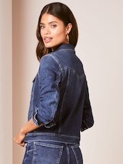 Lipsy Dark Blue Petite Classic Fitted Denim Jacket - Image 2 of 4
