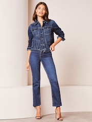 Lipsy Dark Blue Petite Classic Fitted Denim Jacket - Image 3 of 4