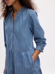 Gap Denim Blue Tiered Mini Shirtdress - Image 5 of 5