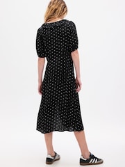 Gap Black Puff Mid Sleeve Ruffle Midi Dress - Image 2 of 2