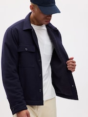 Gap Navy Blue Fleece Lined Front Pocket Jacket - Image 3 of 4