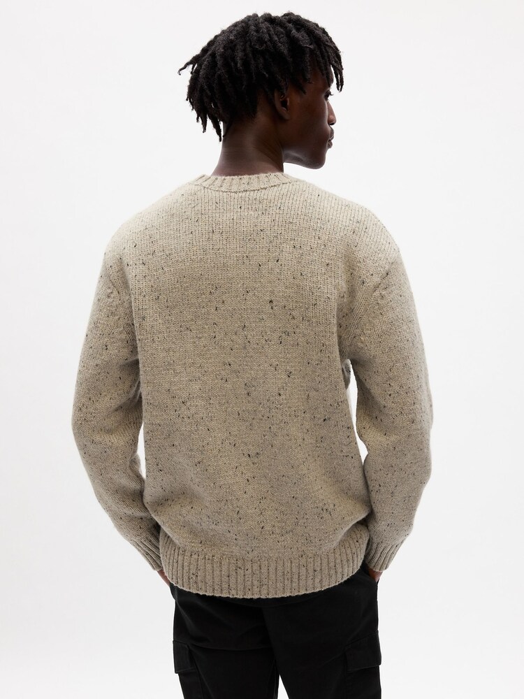 Gap Beige Recycled Donegal Crew Neck Jumper - Image 2 of 4 Gap Beige Recycled Donegal Crew Neck Jumper - Image 2 of 4