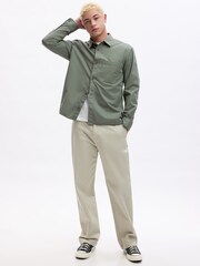 Gap Green Poplin Long Sleeve Shirt - Image 3 of 4