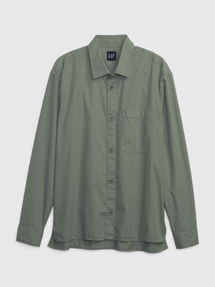 Gap Green Poplin Long Sleeve Shirt - Image 4 of 4