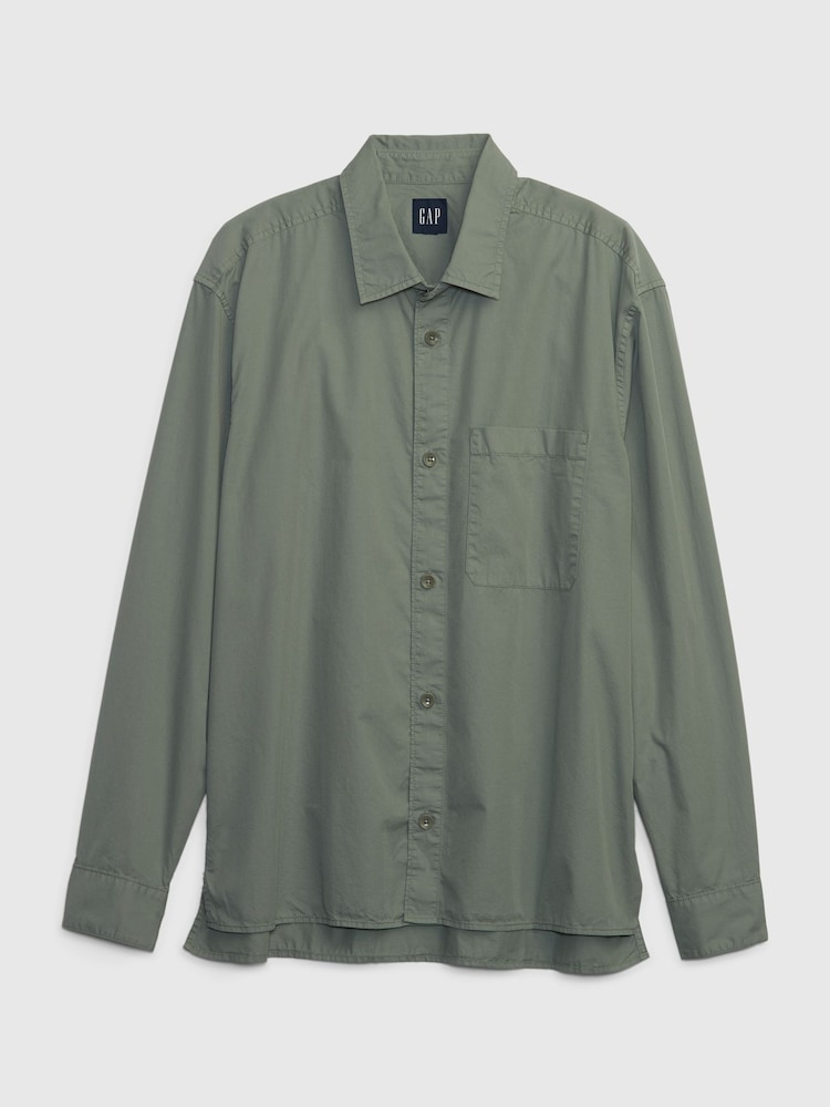 Gap Green Poplin Long Sleeve Shirt - Image 4 of 4 Gap Green Poplin Long Sleeve Shirt - Image 4 of 4