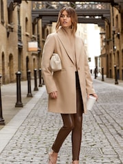 Friends Like These Neutral Camel Petite Tailored Single Button Coat - Image 3 of 4
